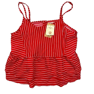 COLOR BLUE 1984 Sleeveless tunic in Terra white pinstripes women size medium NWT